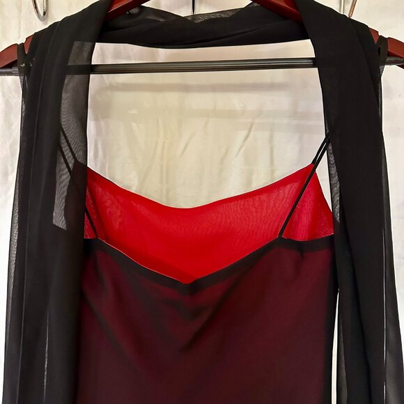 Black and Red Illusion Cocktail Dress - Picture 3 of 4